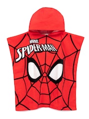 Vanilla Underground Red 100% Cotton Spider-Man Character Towel Poncho - Image 1 of 5