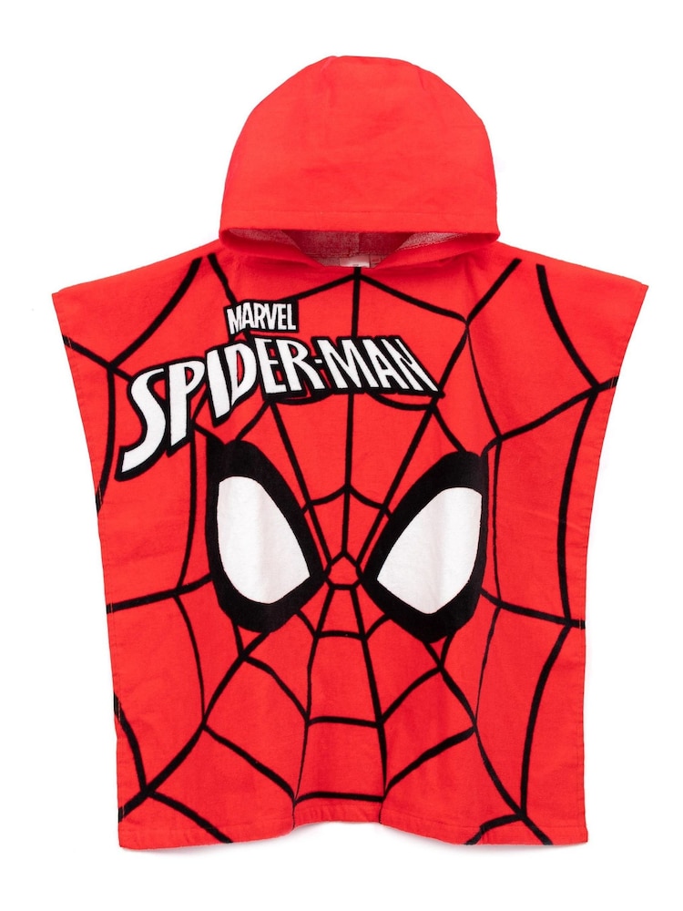 Vanilla Underground Red 100% Cotton Spider-Man Character Towel Poncho - Image 1 of 5