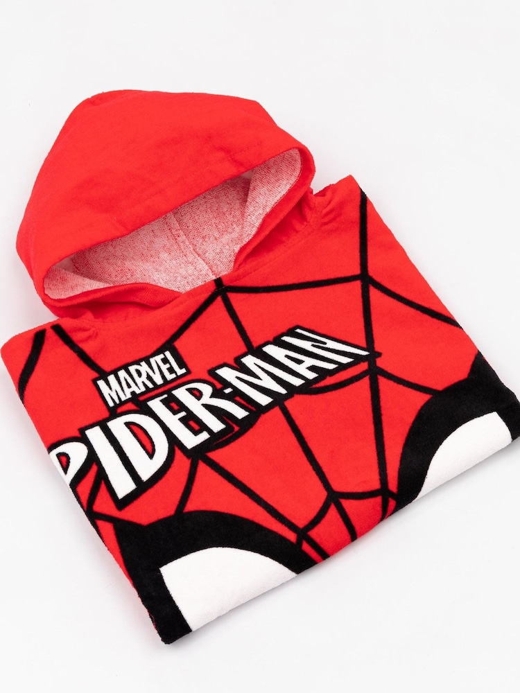 Vanilla Underground Red 100% Cotton Spider-Man Character Towel Poncho - Image 3 of 5