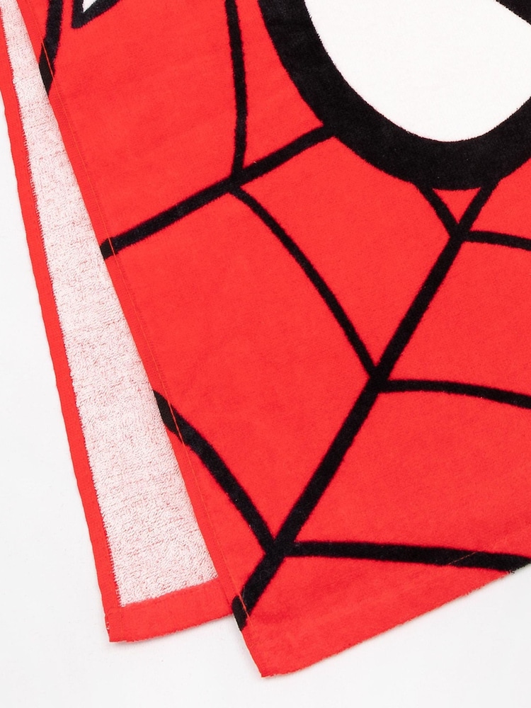 Vanilla Underground Red 100% Cotton Spider-Man Character Towel Poncho - Image 4 of 5