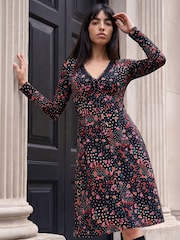 Roman Black Petite Floral Lace Dress - Image 1 of 4