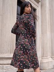Roman Black Petite Floral Lace Dress - Image 2 of 4