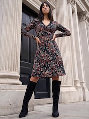 Roman Black Petite Floral Lace Dress - Image 3 of 4