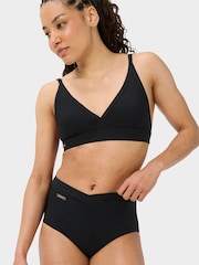 Sweaty Betty Black Wrap Front High Waist Bikini Briefs - Image 1 of 6