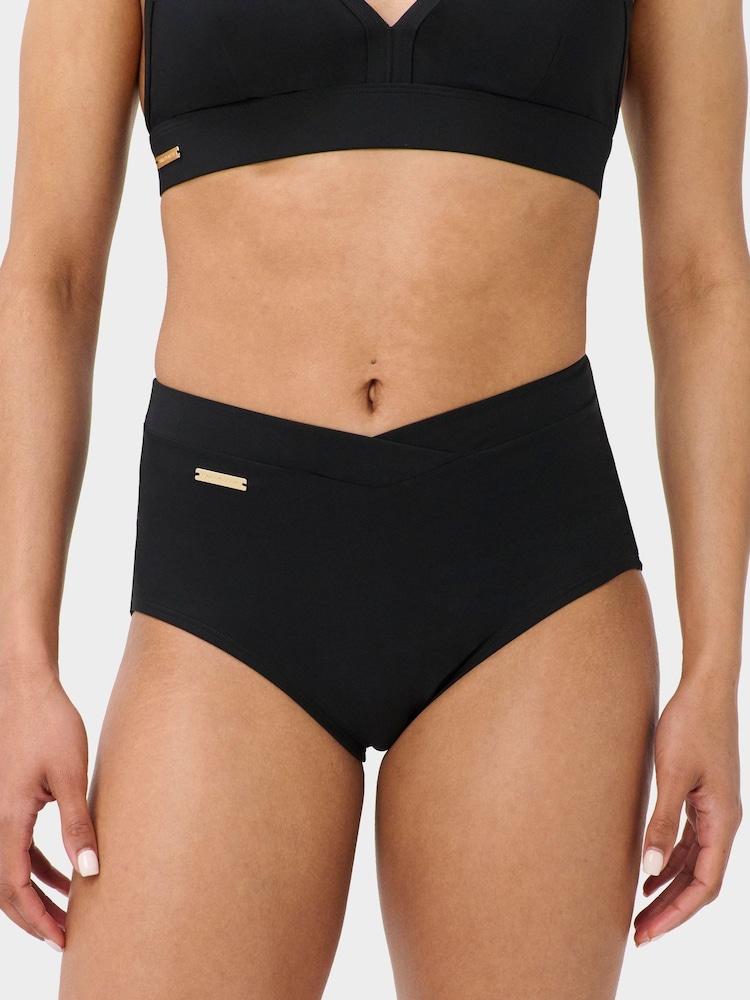 Sweaty Betty Black Wrap Front High Waist Bikini Briefs - Image 2 of 6 Sweaty Betty Black Wrap Front High Waist Bikini Briefs - Image 2 of 6
