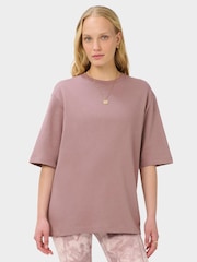 Sweaty Betty Purple Elevated Cotton Longline T-Shirt - Image 4 of 6
