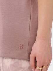 Sweaty Betty Purple Elevated Cotton Longline T-Shirt - Image 5 of 6