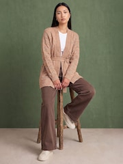 Naturlig - Roman Pointelle-cardigan Med belte - Bilde 3 av 4