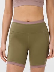 Sweaty Betty Green Power Colourblock 6" Shorts - Image 1 of 8