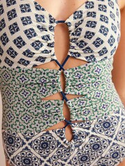 Boden Blue Gathered Cut-Out Swimsuit - Image 5 of 7