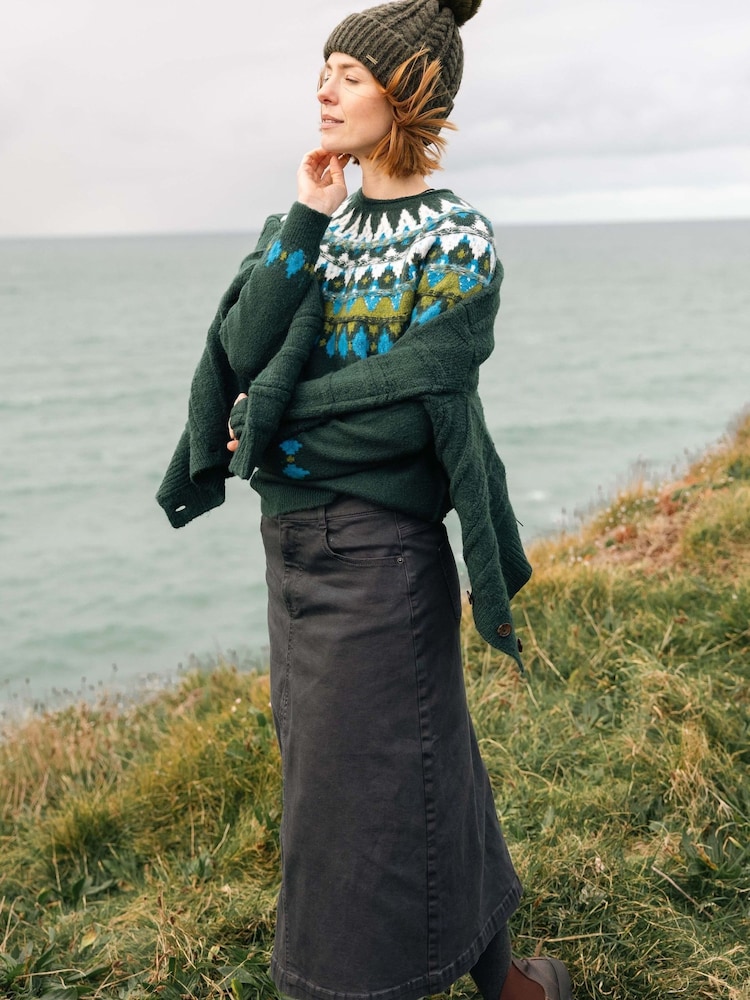 Weird Fish Black Juda Denim Skirt - Image 1 of 8 Weird Fish Black Juda Denim Skirt - Image 1 of 8