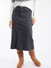 Weird Fish Black Juda Denim Skirt - Image 4 of 8