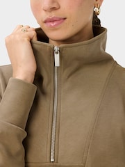 Sweaty Betty Brown Sand Wash Half Zip Crop Sweatshirt - Image 4 of 6