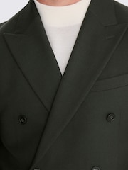 MOSS Green Slim Fit Flannel Double Breasted Suit Jacket - Image 4 of 4