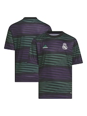 adidas Black Real Madrid Pre Match Shirt Kids - Image 1 of 6