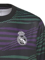 adidas Black Real Madrid Pre Match Shirt Kids - Image 4 of 6