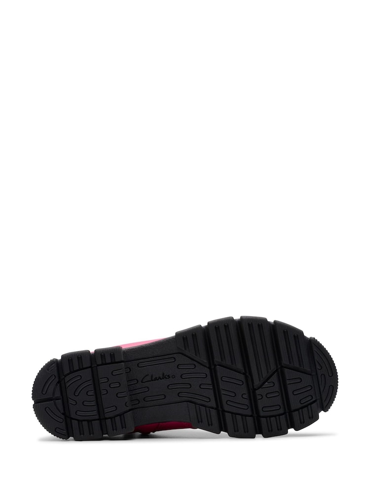 Clarks Bright Pink Standard Fit (F) Leather Waterproof Evyn Chelsea Boots - Image 7 of 7
