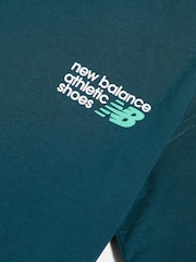 Yaşıl - New Balance İdman Ayaqqabıları Qrafik Köynək - 4şəkildən 3 şəkil