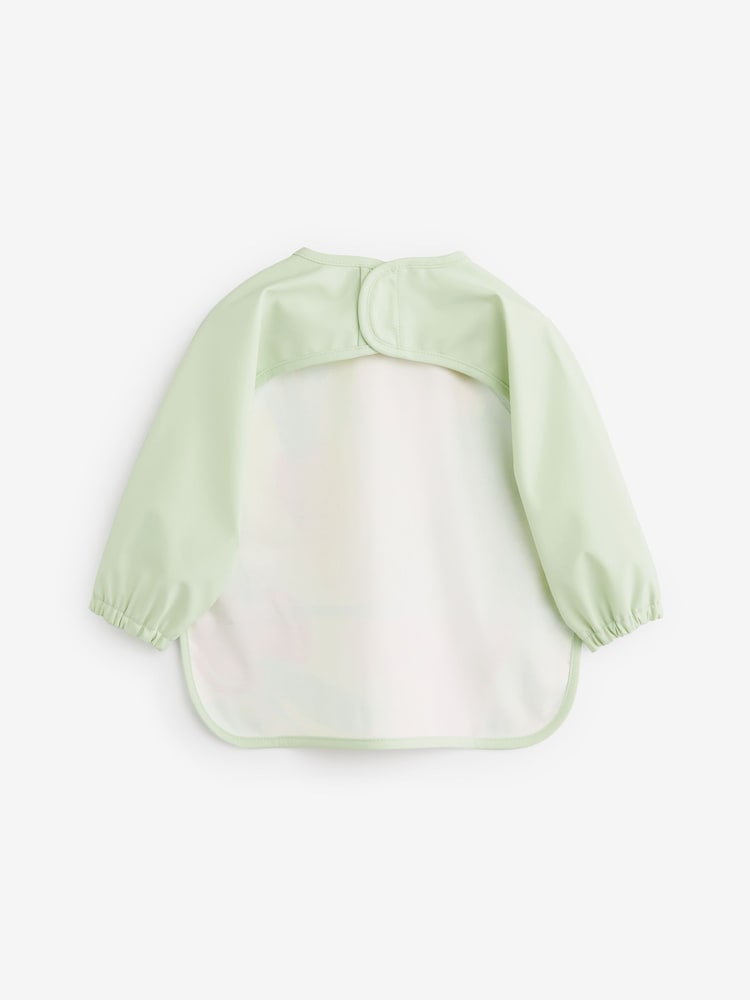 Sage Green Vegetables Baby Weaning And Feeding Sleeved Bibs - Image 2 of 4