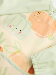 Sage Green Vegetables Baby Weaning And Feeding Sleeved Bibs - Image 3 of 4