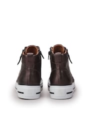 Коричневый - Moda in Pelle Annaken High Top Chunky Lace-Up Leather Trainers - Image 3 of 4