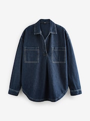 Denim Dark Blue Denim Pullover Shirt - Image 5 of 6