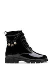 Clarks Black Standard Fit (F) Patent Evyn Charm Boots - Image 1 of 7