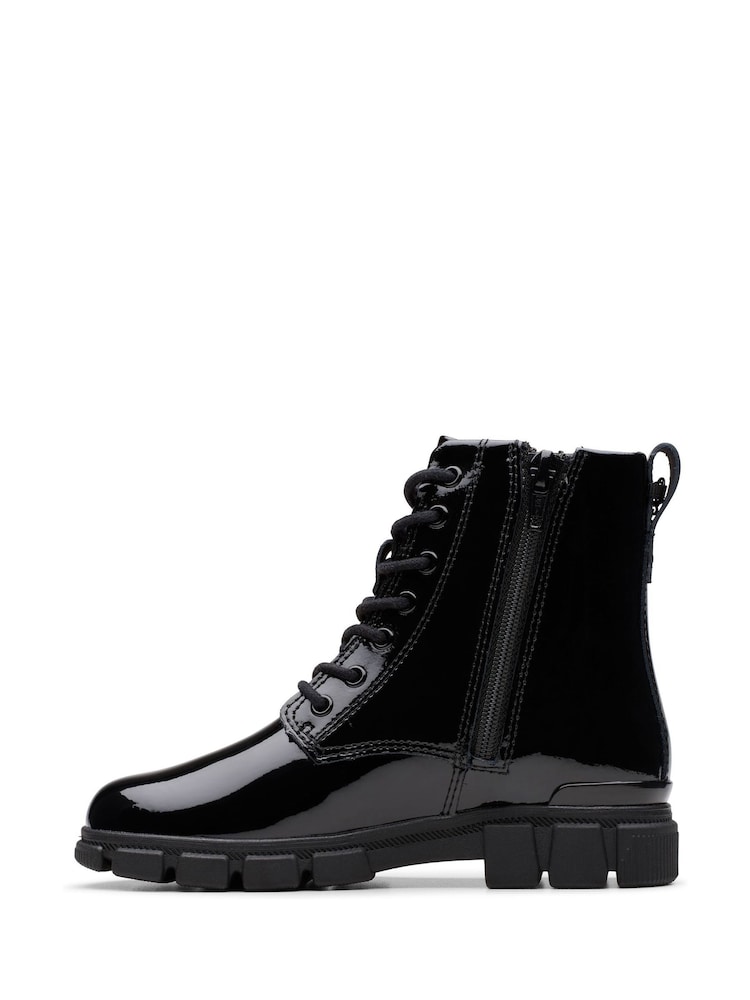 Clarks Black Standard Fit (F) Patent Evyn Charm Boots - Image 2 of 7