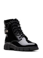 Clarks Black Standard Fit (F) Patent Evyn Charm Boots - Image 3 of 7