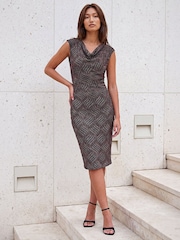 Roman Metallic Shimmer Cowl Neck Dress - Image 2 of 4
