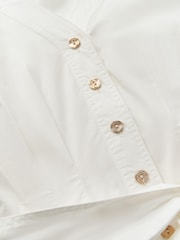 Another Sunday Puff Sleeve Midi Dress with Tie Waist In White - Image 6 of 6