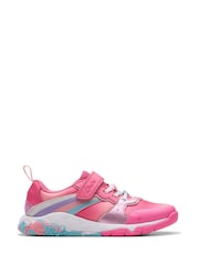 Clarks Pink Standard Fit (F) Tidal Star Trainers - Image 1 of 8