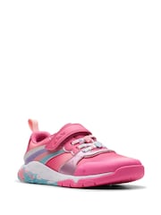 Clarks Pink Standard Fit (F) Tidal Star Trainers - Image 3 of 8