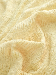Yellow Textured Wide Leg Trousers - Image 6 of 6