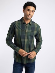 Weird Fish Green Lando Long Sleeve Check Shirt - Image 1 of 6