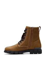 Clarks Clatks Tan Standard Fit (F) Older Kids Evyn Top Boots - Image 2 of 7