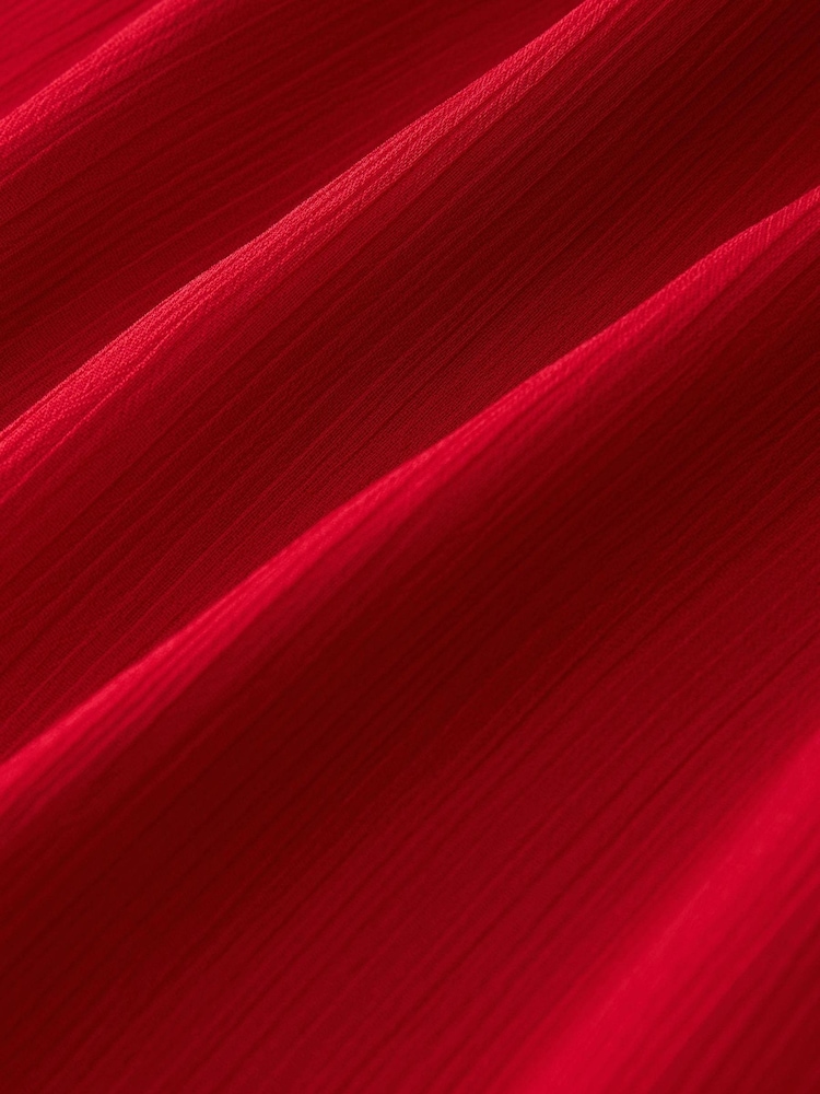 Rot - Langärmeliges Top mit Korsagenausschnitt und Neckholder - Bild 6 von 6 Rot - Langärmeliges Top mit Korsagenausschnitt und Neckholder - Bild 6 von 6