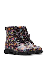 Clarks Floral Standard Fit (F) Older Kids Evyn Top Boots - Image 4 of 7