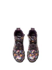 Clarks Floral Standard Fit (F) Older Kids Evyn Top Boots - Image 5 of 7