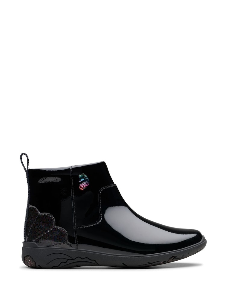 Clarks Black Standard Fit (F) Relda Glow Boots - Image 1 of 8