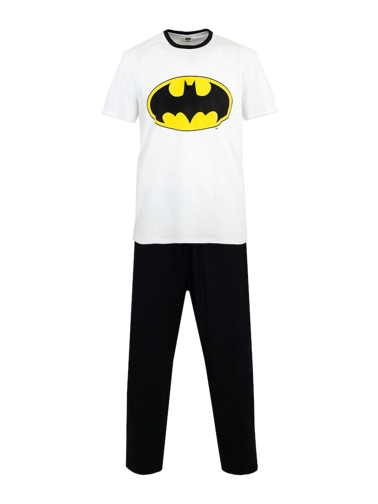 Character White Batman 100% Cotton Pyjamas - Image 1 of 3