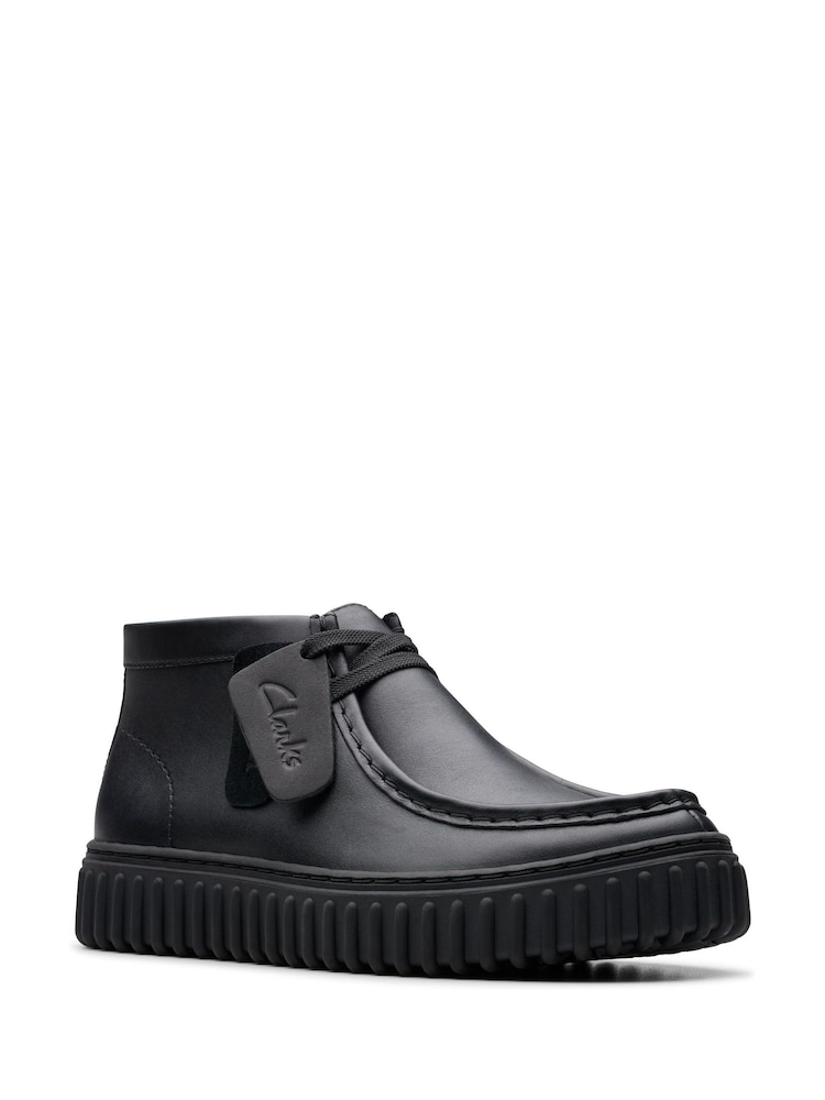 Clarks Black Standard Fit (F) Leather Tor Hill Boots - Image 7 of 7