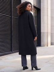Roman Black Single Breasted Longline Coat - Image 3 of 4