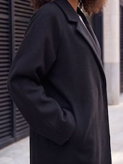 Roman Black Single Breasted Longline Coat - Image 4 of 4
