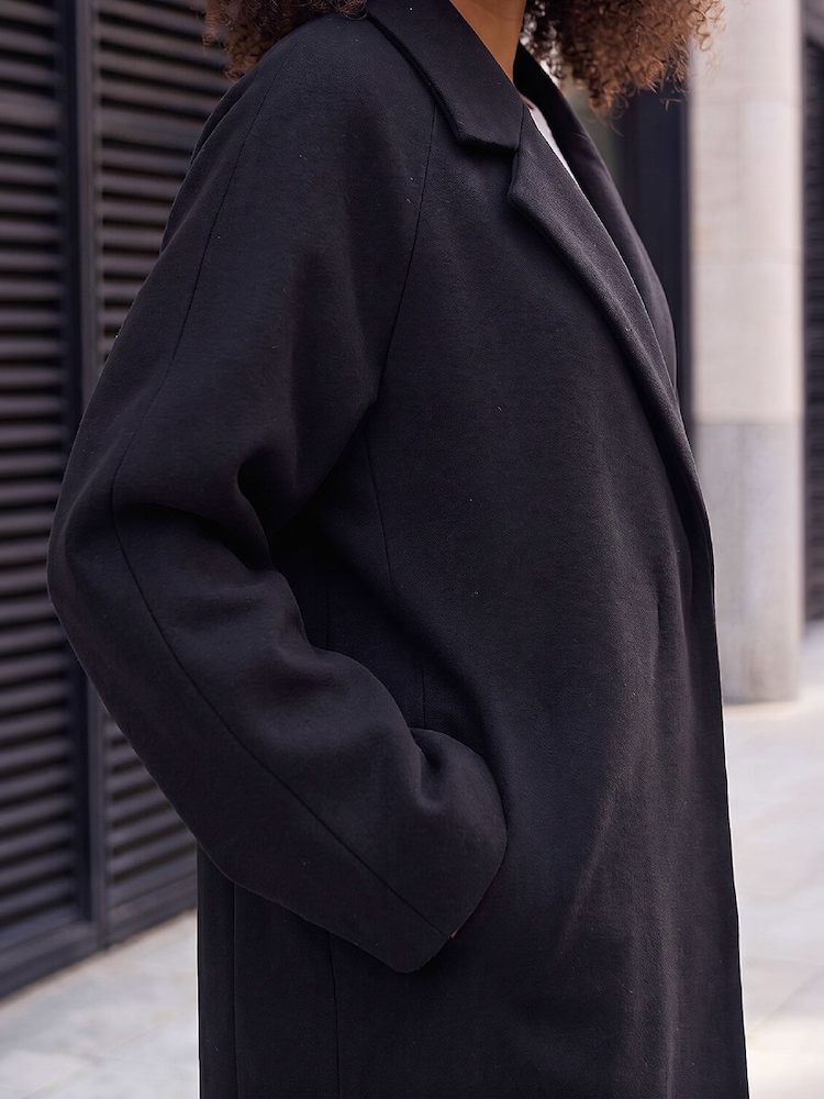 Roman Black Single Breasted Longline Coat - Image 4 of 4 Roman Black Single Breasted Longline Coat - Image 4 of 4
