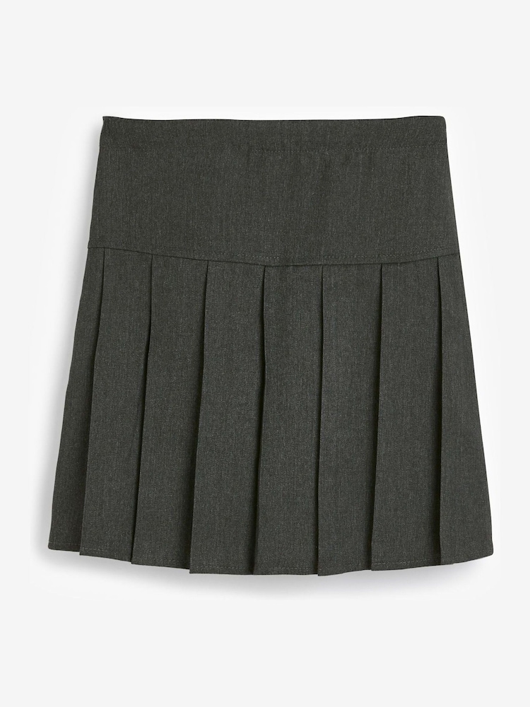Grey Longer Length Regular Waist Pleated School Skirts 2 Pack (3-16yrs) - Image 2 of 4