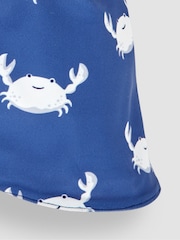 JoJo Maman Bébé Blue Crab UPF 50 Sun Protection Hat - Image 4 of 5