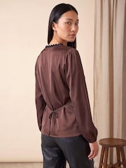 Roman Contrast Lace Trim Top - Bilde 3 av 4