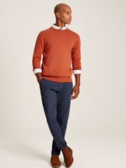 Joules Jarvis Orange Cotton Crew Neck Jumper - Image 3 of 7