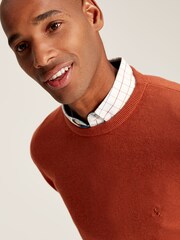 Joules Jarvis Orange Cotton Crew Neck Jumper - Image 6 of 7